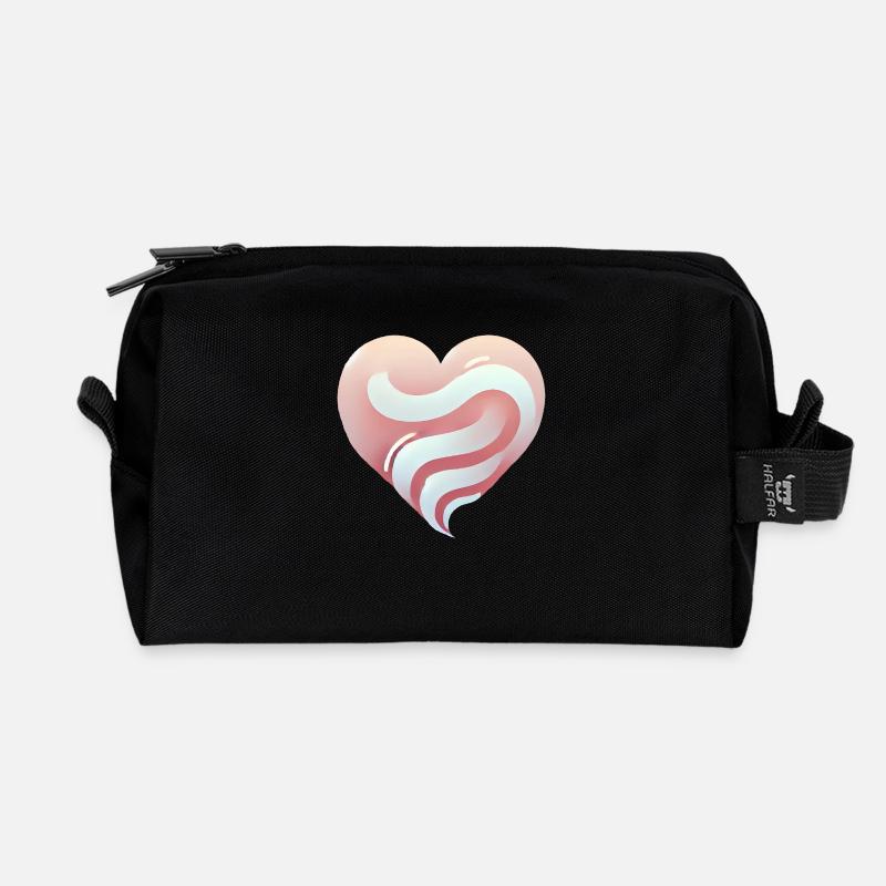 Herzverlauf - Recycelte Kulturtasche - Schwarz