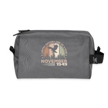 Incomparable since November 1949 75 Anniversary - Recycled Toiletry Zip Bag - anthracite - Front