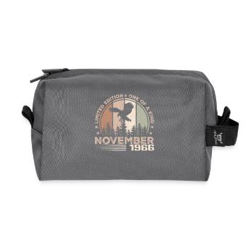Incomparable since November 1966 58 Anniversary - Recycled Toiletry Zip Bag - anthracite - Front