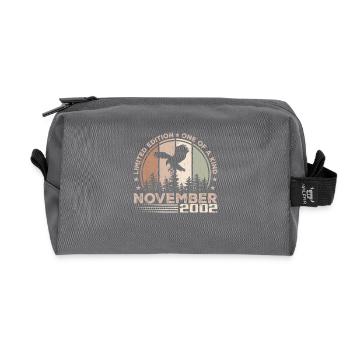 Incomparable since November 2002 22 Anniversary - Recycled Toiletry Zip Bag - anthracite - Front