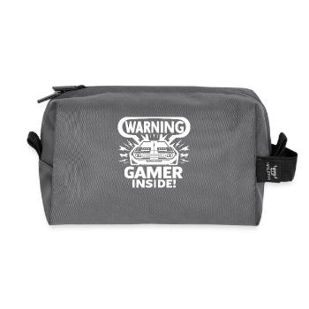 Warnung Gamer Inside - Recycelte Kulturtasche - Anthrazit - Vorne