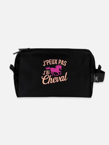 Ich kann nicht, ich habe ein rosa Pferd - Recycelte Kulturtasche - Schwarz