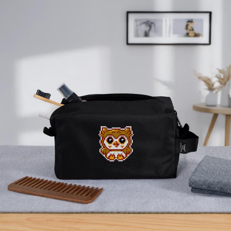 8bit Eule Recycelte Kulturtasche