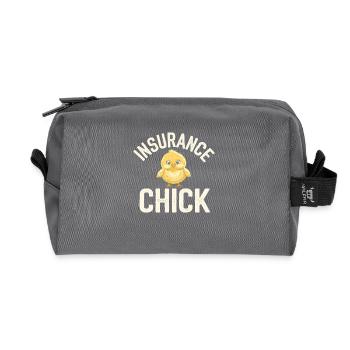 Humorous design for insurance women - Recycled Toiletry Zip Bag - anthracite - Front
