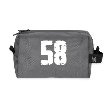 58 Number Vintage - Recycled Toiletry Zip Bag - anthracite - Front