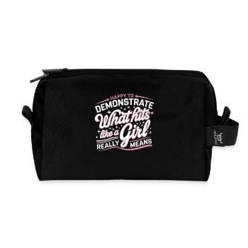 Strength and self-confidence in karate - Recycled Toiletry Zip Bag - black - Front