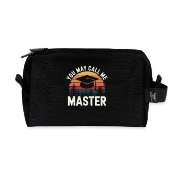 Humorous Design for Master's Graduates - Recycled Toiletry Zip Bag - black - Front