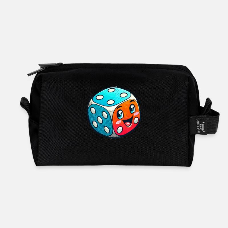 würfel comic - Recycelte Kulturtasche - Schwarz