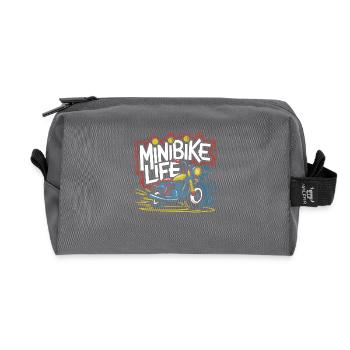Passion for minibikes - Recycled Toiletry Zip Bag - anthracite - Front