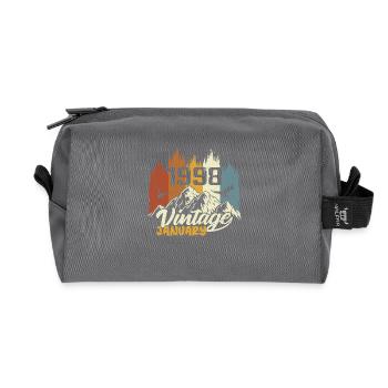 Birthday January 1998 - Gift January 1998 - Recycled Toiletry Zip Bag - anthracite - Front