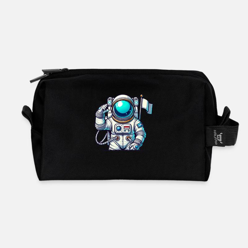 spaceman comic astronaut - Recycelte Kulturtasche - Schwarz