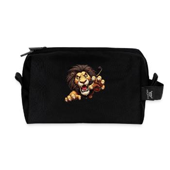 Leo attacks - Recycled Toiletry Zip Bag - black - Front