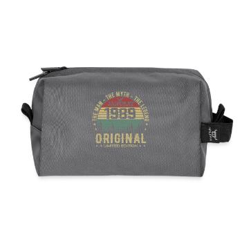 36 Jahre altes Geburtstagsgeschenk, geboren im Januar 1989 - Recycelte Kulturtasche - Anthrazit - Vorne