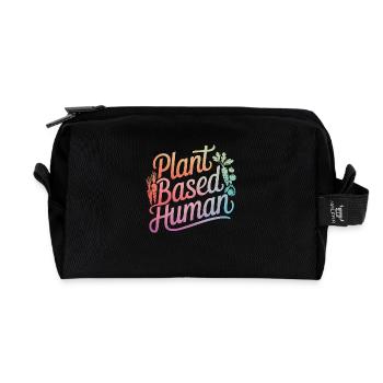 Vegetarian Vegan Veggie Vegetarian - Recycled Toiletry Zip Bag - black - Front
