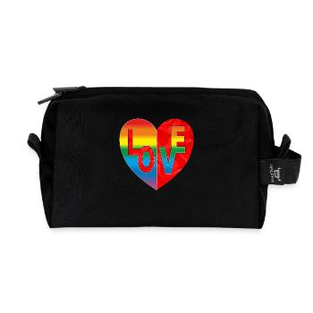 Heart - Recycled Toiletry Zip Bag - black - Front