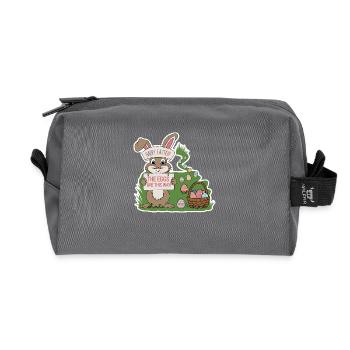 Osterhase mit bunten Eier - Recycelte Kulturtasche - Anthrazit - Vorne