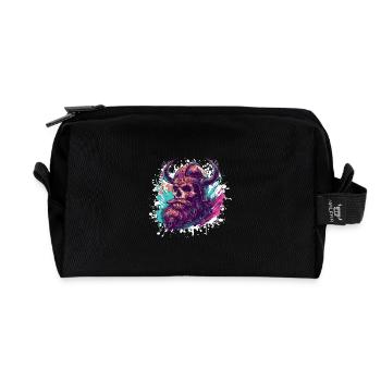 Viking Skull Odin - Recycled Toiletry Zip Bag - black - Front