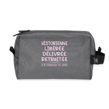 Historienne célèbre sa retraite avec humour cadeau - Trousse de toilette en tissu recyclé - anthracite - Devant
