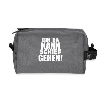 Je suis là peut mal tourner humour drôle disant - Trousse de toilette en tissu recyclé - anthracite - Devant