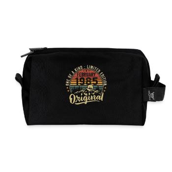 Birthday Gift February 1985 Cool February 1985 - Recycled Toiletry Zip Bag - black - Front