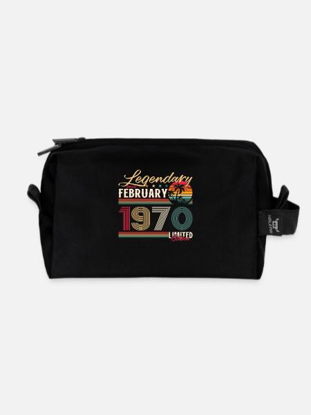 55. Geburtstag Geschenk Mann Original Februar 1970 - Recycelte Kulturtasche - Schwarz