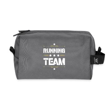 Running Team - Recycled Toiletry Zip Bag - anthracite - Front