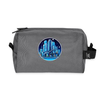 Ciel nocturne de la ville - Trousse de toilette en tissu recyclé - anthracite - Devant
