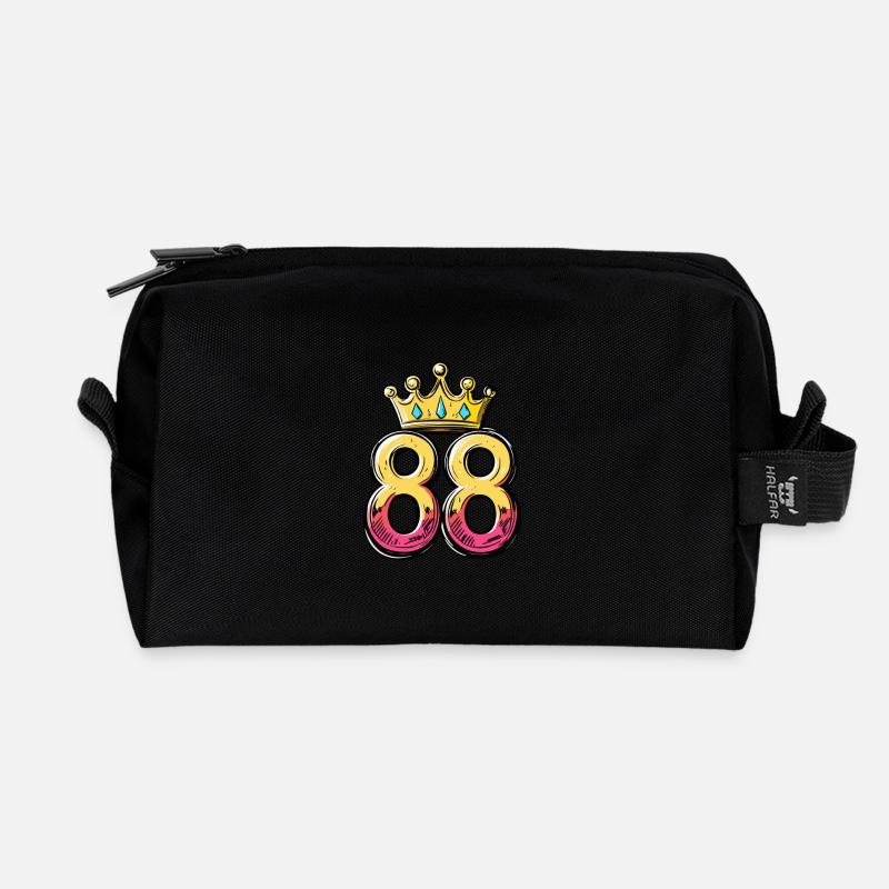 88 Zahl Krone - Recycelte Kulturtasche - Schwarz