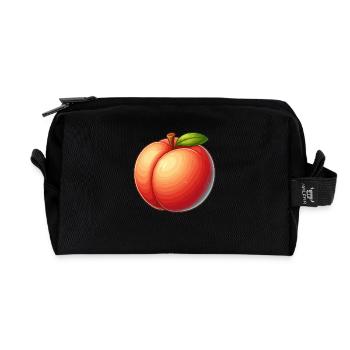 Peach fruit - Recycled Toiletry Zip Bag - black - Front