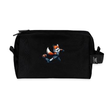 fuchs football - Recycelte Kulturtasche - Schwarz - Vorne
