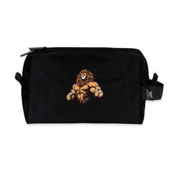 Löwe Beast - Recycelte Kulturtasche - Schwarz - Vorne