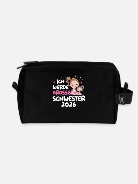 Ich Werde Große Schwester 2026 Prinzessin - Recycelte Kulturtasche - Schwarz