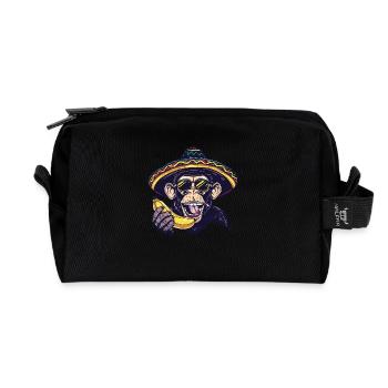 Bat Funny Sombrero - Recycled Toiletry Zip Bag - black - Front