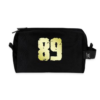 89 Number Vintage - Recycled Toiletry Zip Bag - black - Front