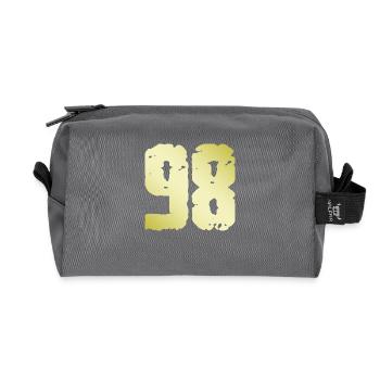 98 Number Vintage - Recycled Toiletry Zip Bag - anthracite - Front