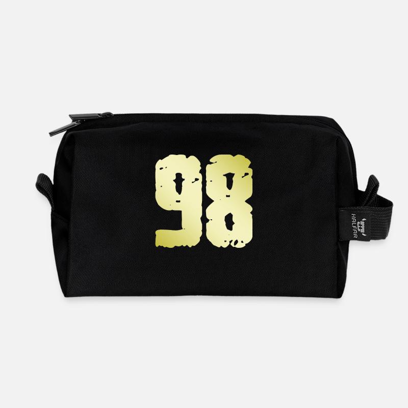 98 Zahl Vintage - Recycelte Kulturtasche - Schwarz