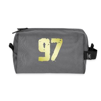 97 Number Vintage - Recycled Toiletry Zip Bag - anthracite - Front