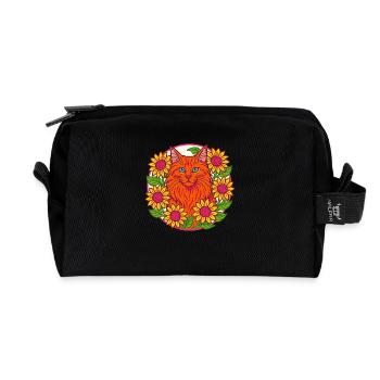 Maine Coon Katze - Recycelte Kulturtasche - Schwarz - Vorne