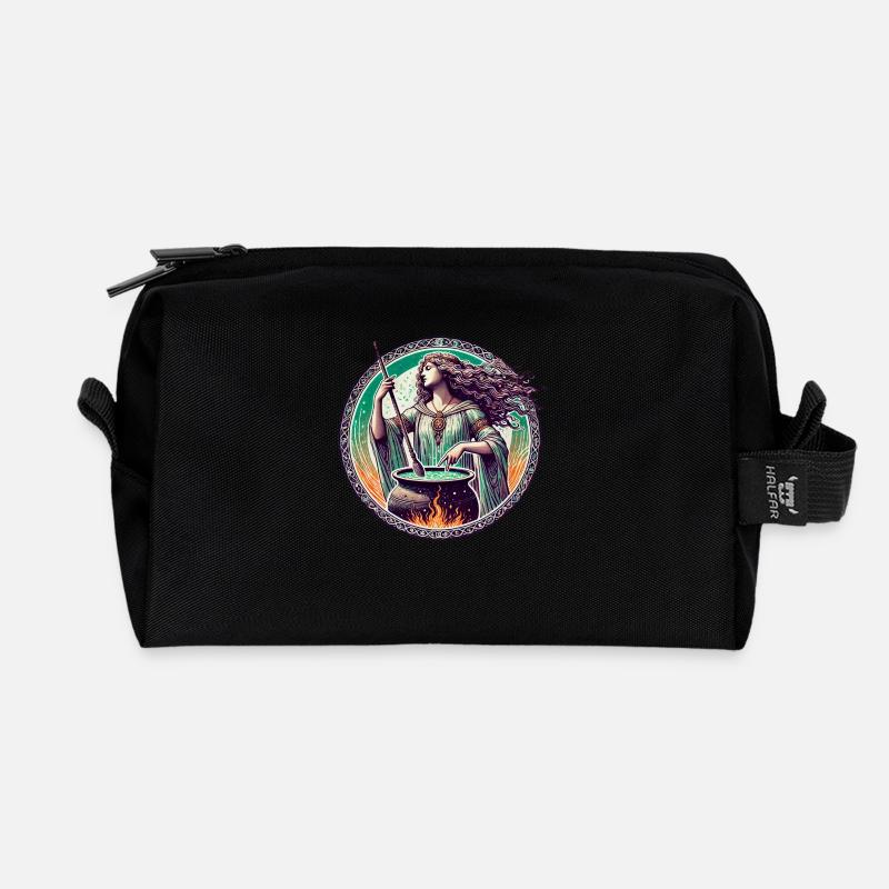 Vintage Hexe - Recycelte Kulturtasche - Schwarz
