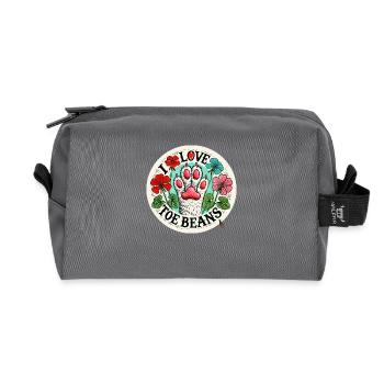 I Love Toe Beans - Recycled Toiletry Zip Bag - anthracite - Front