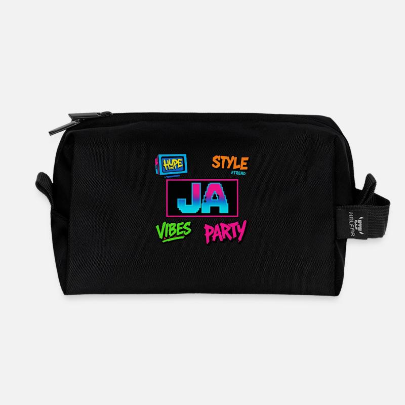 Pixel Vibes Ja - Recycelte Kulturtasche - Schwarz