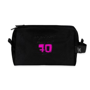 70th Birthday - Recycled Toiletry Zip Bag - black - Front