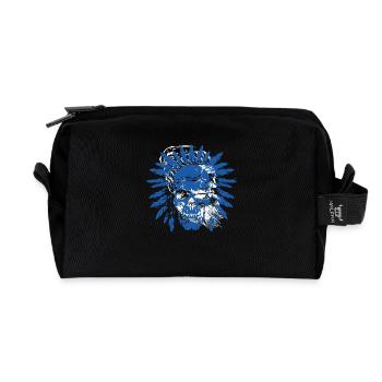 Crâne indien - Trousse de toilette en tissu recyclé - noir - Devant