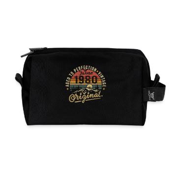 Anniversaire Juin 1980 Juin 1980 Juin 1980 - Trousse de toilette en tissu recyclé - noir - Devant