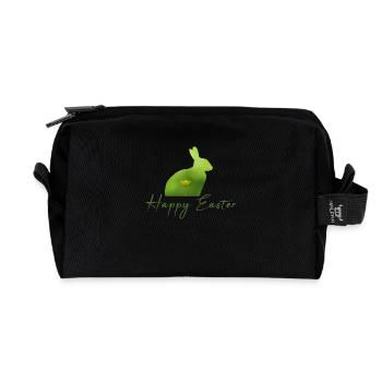 Happy Easter rabbit - Recycled Toiletry Zip Bag - black - Front