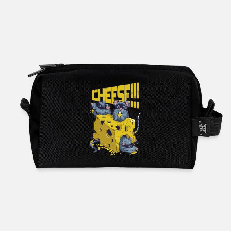 SAY CHEESE!! - Recycelte Kulturtasche - Schwarz