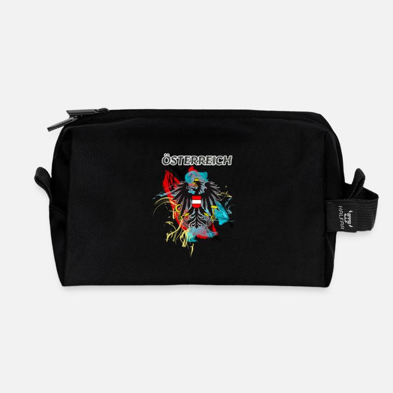 Österreich Adler - Recycelte Kulturtasche - Schwarz