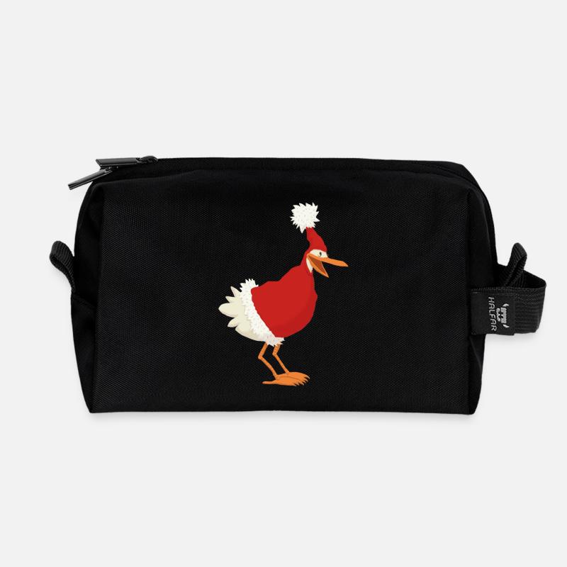 Weihnachtshuhn - Recycelte Kulturtasche - Schwarz