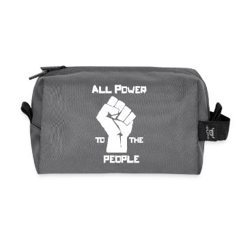 ALL POWER TO THE PEOPLE - Trousse de toilette en tissu recyclé - anthracite - Devant