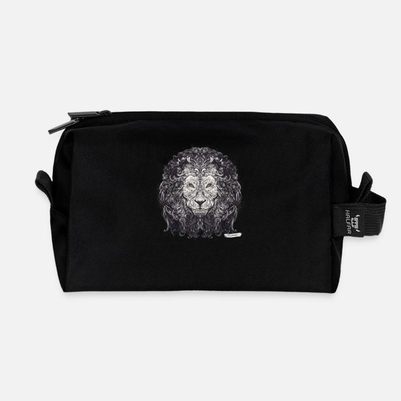 Leo Zodiac - Recycled Toiletry Zip Bag - black